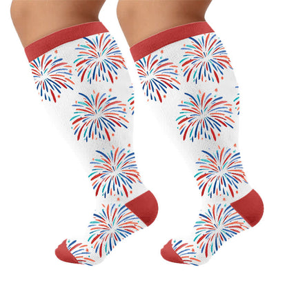 Plus Size Starburst Stripe Compression Socks - image 9