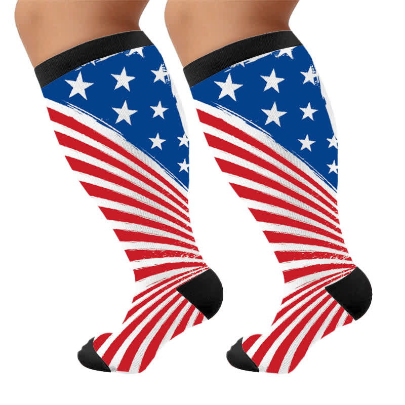 Plus Size Starburst Stripe Compression Socks - image 10