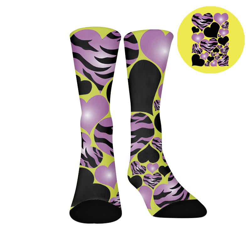 Sexy Heart Leopard Socks - Yellow(1 Pair) - EU37-44(US4-10) - image 9