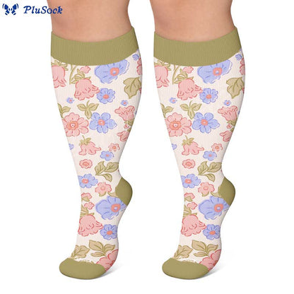 Plus Size Floral Garden Compression Socks - image 6