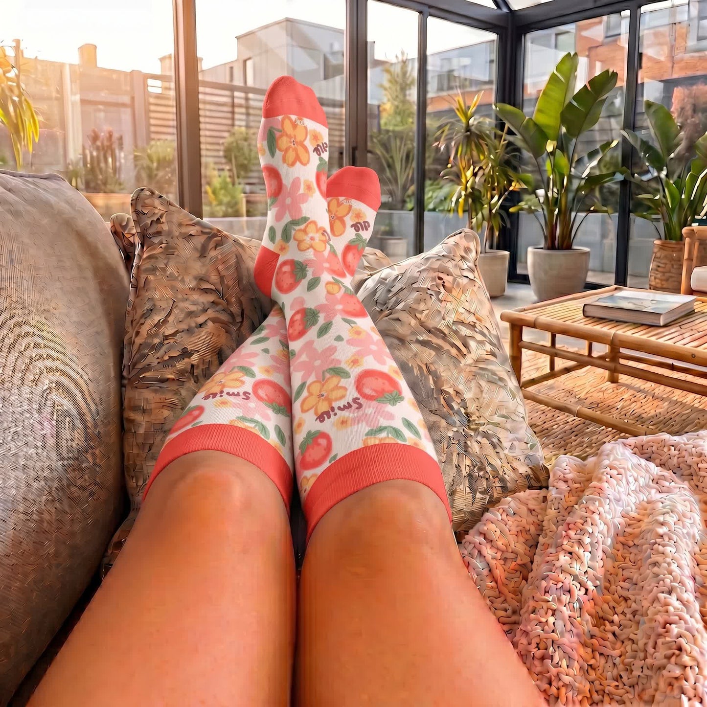 Plus Size Floral Garden Compression Socks - image 1