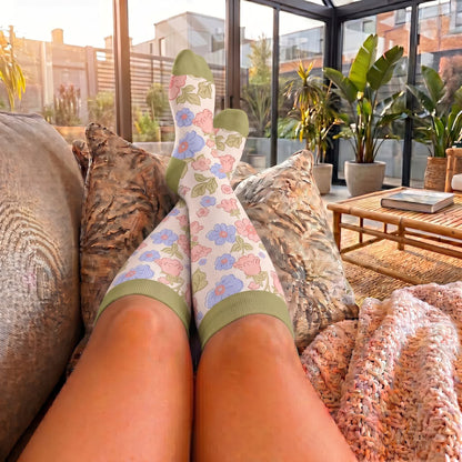 Plus Size Floral Garden Compression Socks - image 2