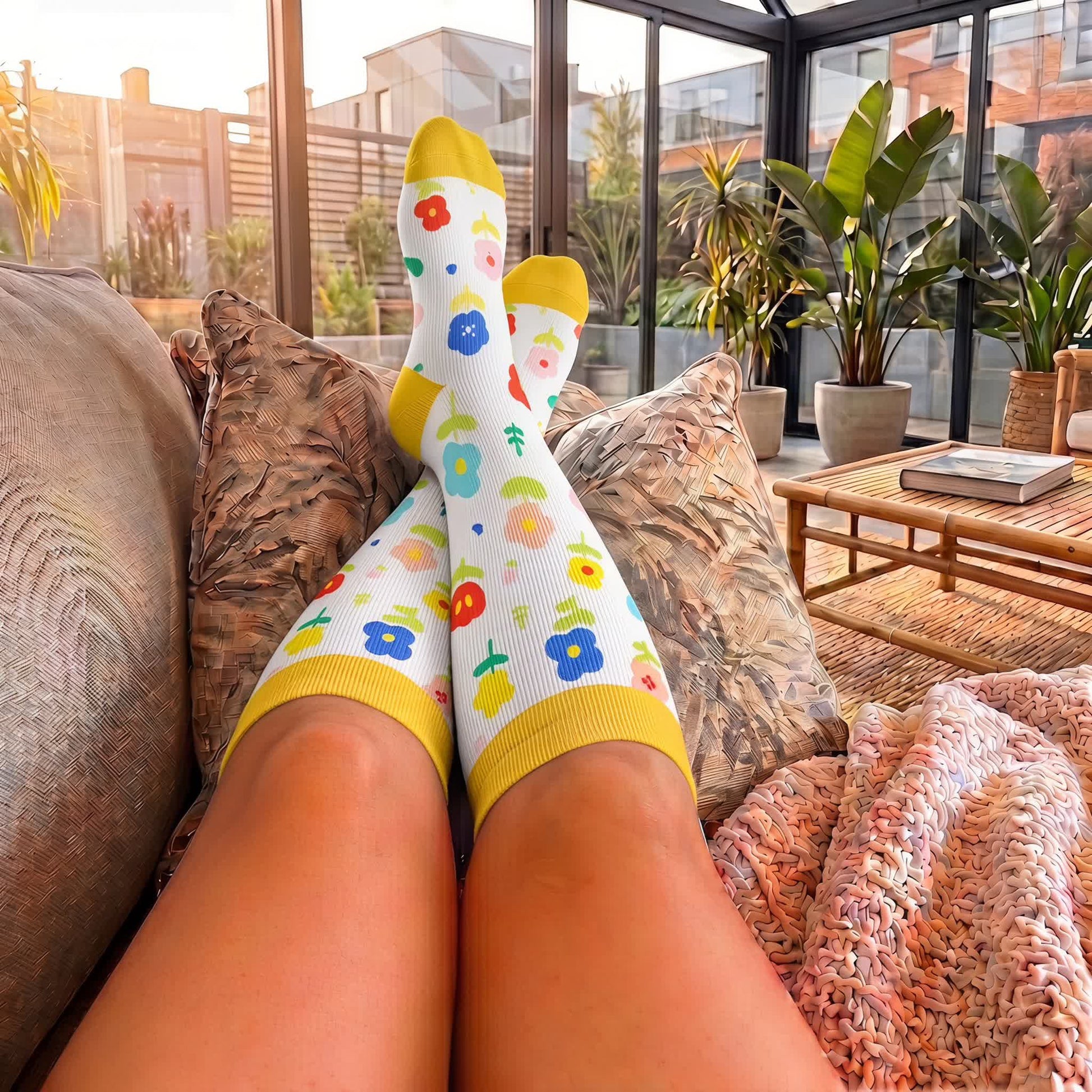 Plus Size Floral Garden Compression Socks - image 3