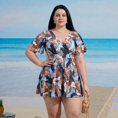 Floral V Neck Resort Swim Dress - image 5