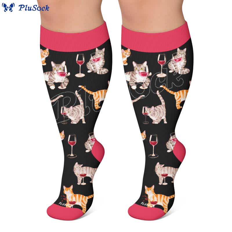 Plus Size Puppy Print Compression Socks - image 6