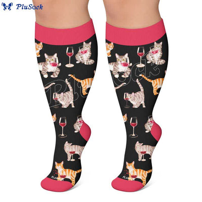 Plus Size Puppy Print Compression Socks - image 6