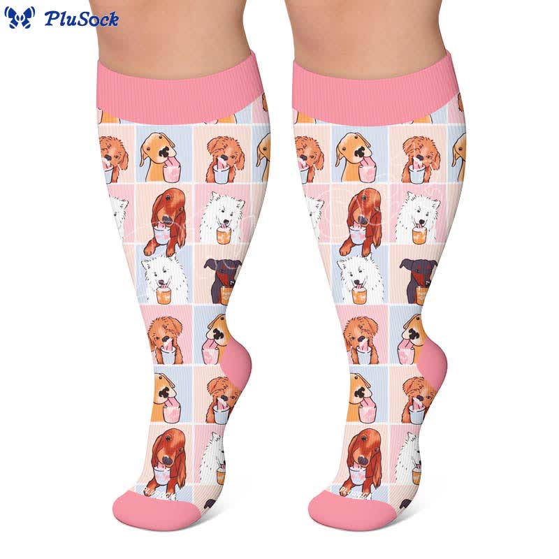 Plus Size Puppy Print Compression Socks - image 5