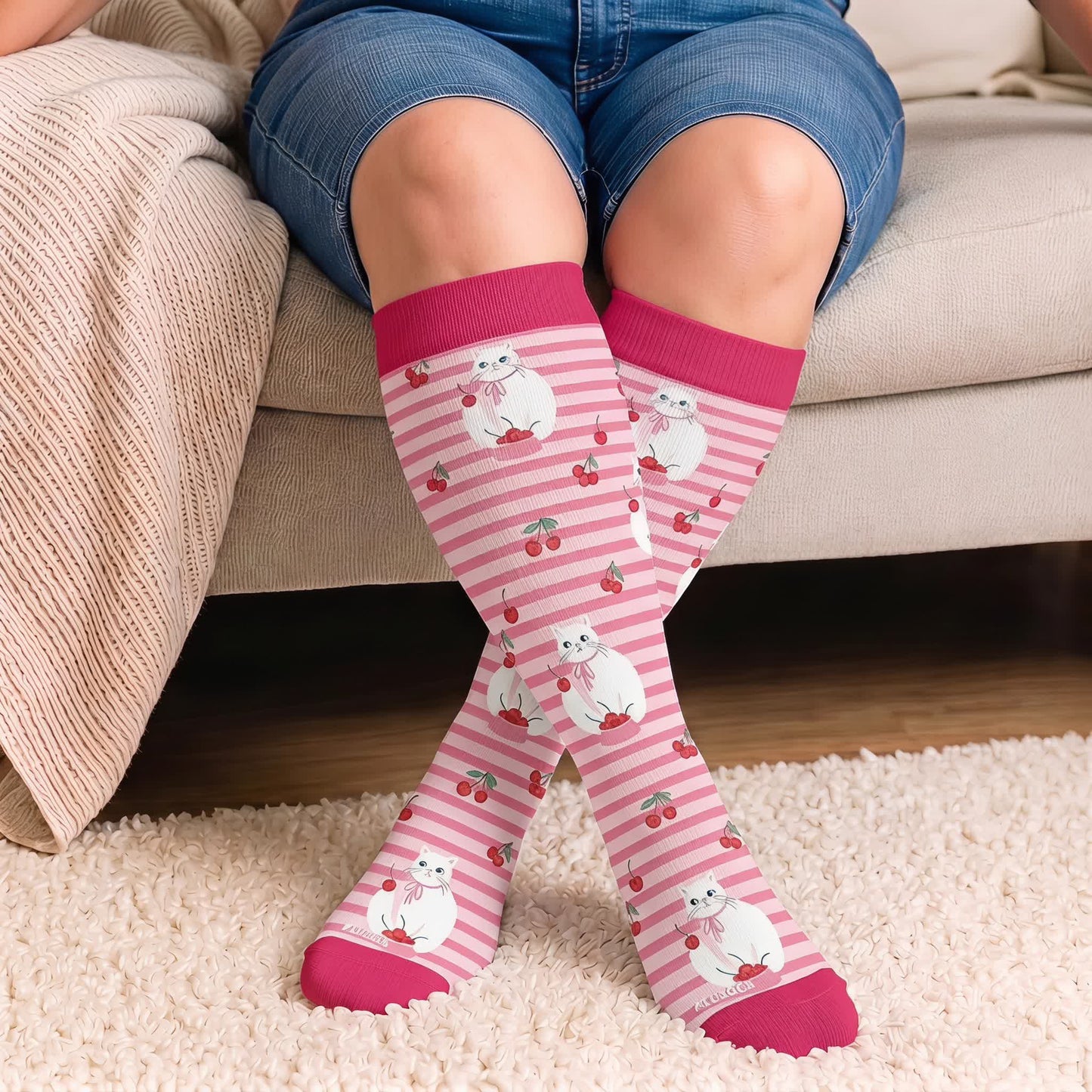 Plus Size Puppy Print Compression Socks - image 3