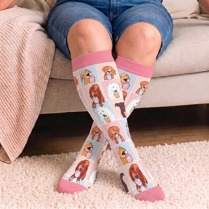 Plus Size Puppy Print Compression Socks - image 1