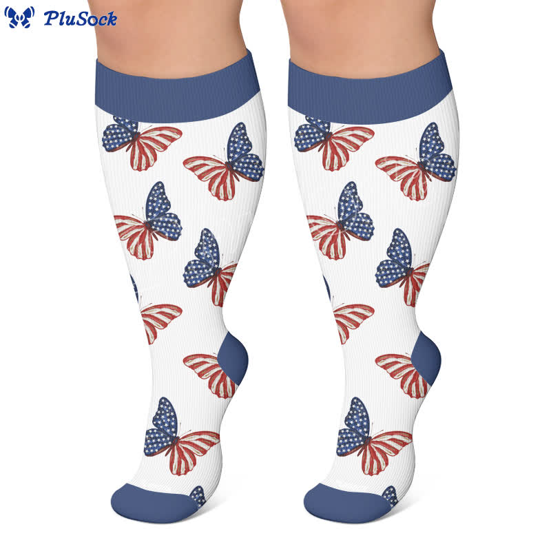Plus Size Patriotic Animals Compression Socks - image 6