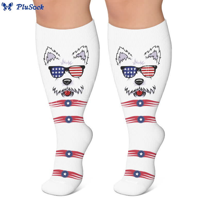 Plus Size Patriotic Animals Compression Socks - image 5