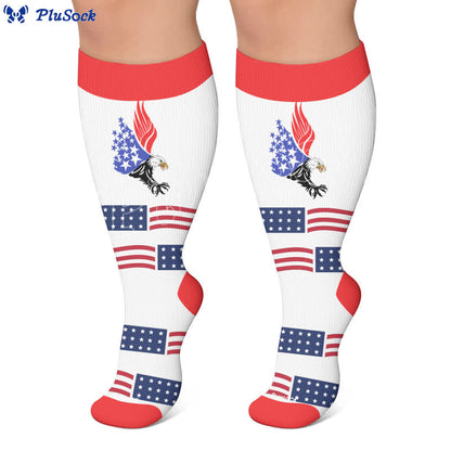 Plus Size Patriotic Animals Compression Socks - image 7