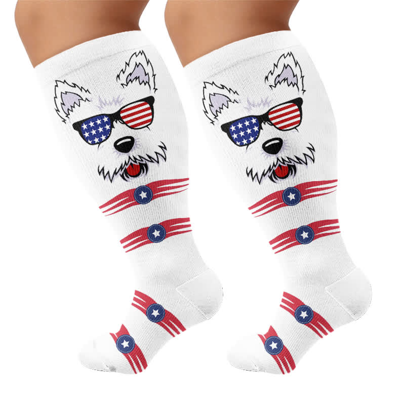 Plus Size Patriotic Animals Compression Socks - image 8