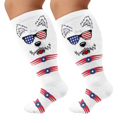 Plus Size Patriotic Animals Compression Socks - image 8