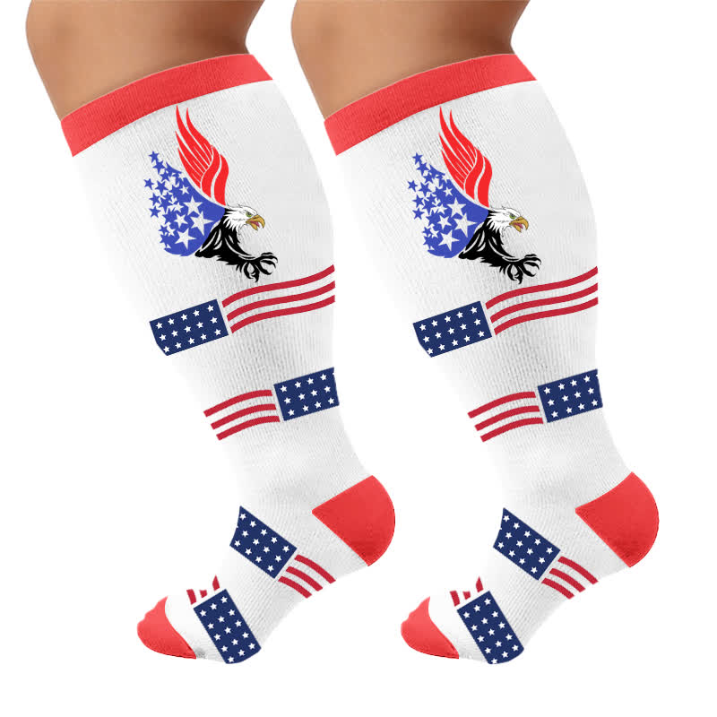 Plus Size Patriotic Animals Compression Socks - image 10
