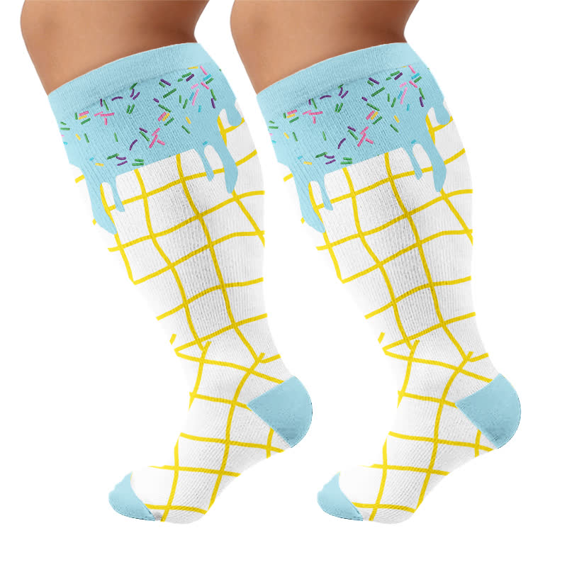 Plus Size Delicious Ice Cream Compression Socks - image 8