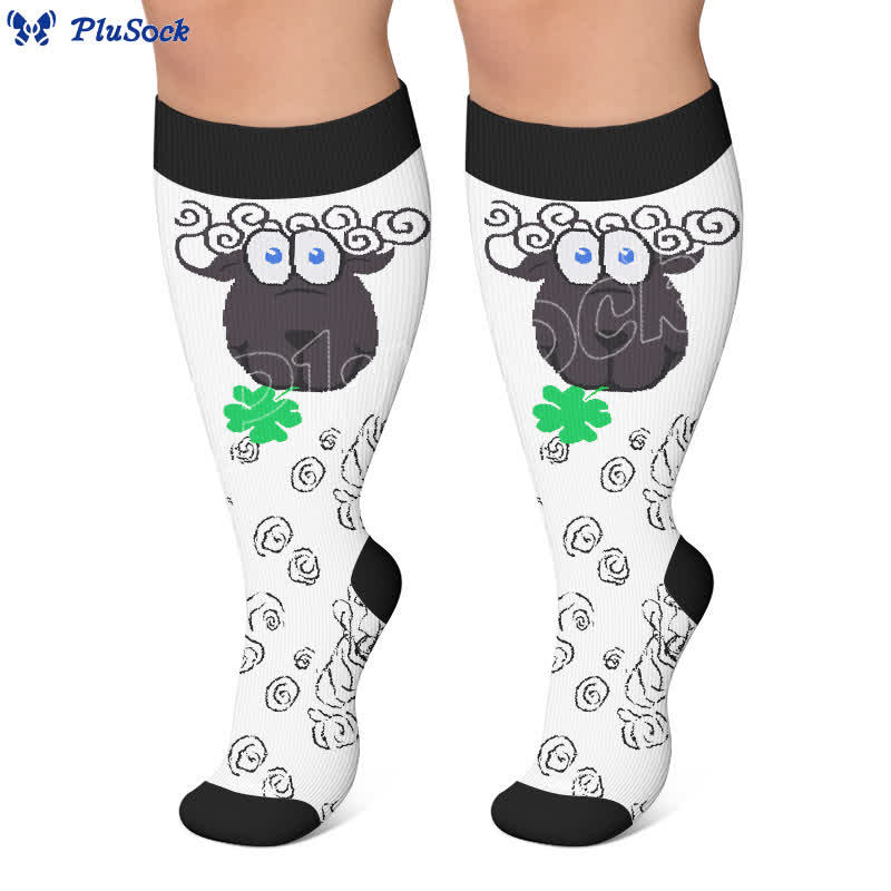 Plus Size Animale abstracte Compression Socks - image 6