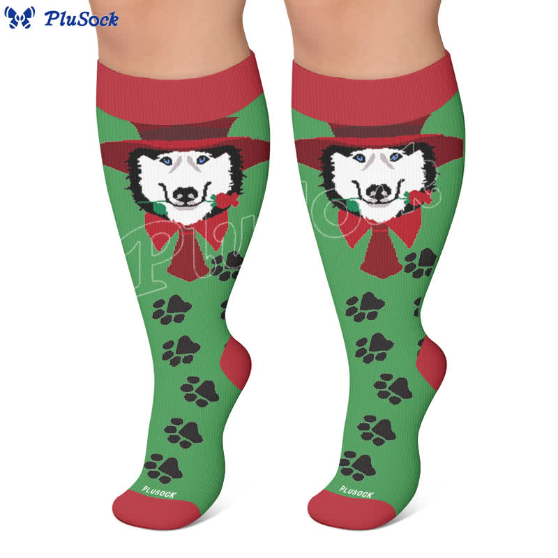 Plus Size Animale abstracte Compression Socks - image 5