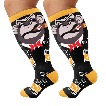 Plus Size Animale abstracte Compression Socks - image 10