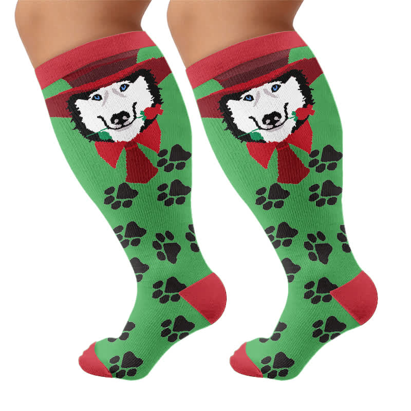 Plus Size Animale abstracte Compression Socks - image 8