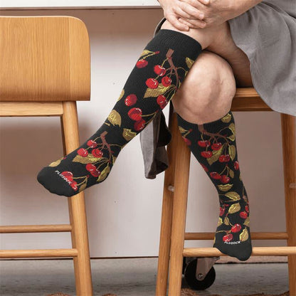 Plus Size Wine O'Clock Compression Socks - Black(1 Pair) - 4XL - image 2
