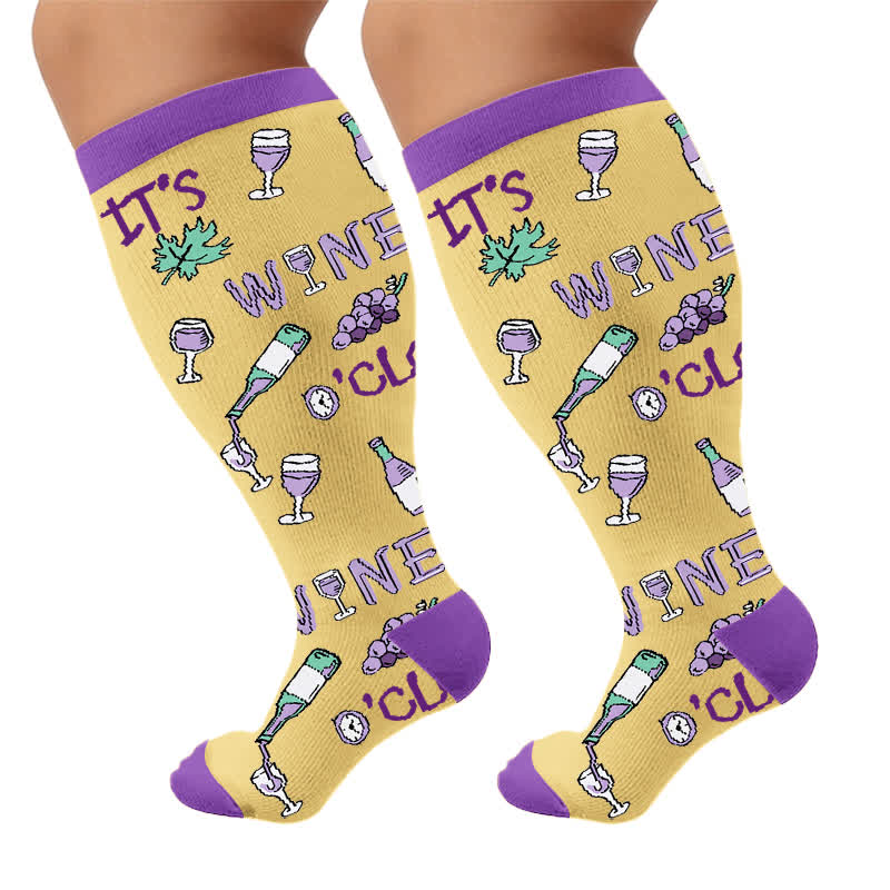 Plus Size Wine O'Clock Compression Socks - image 10