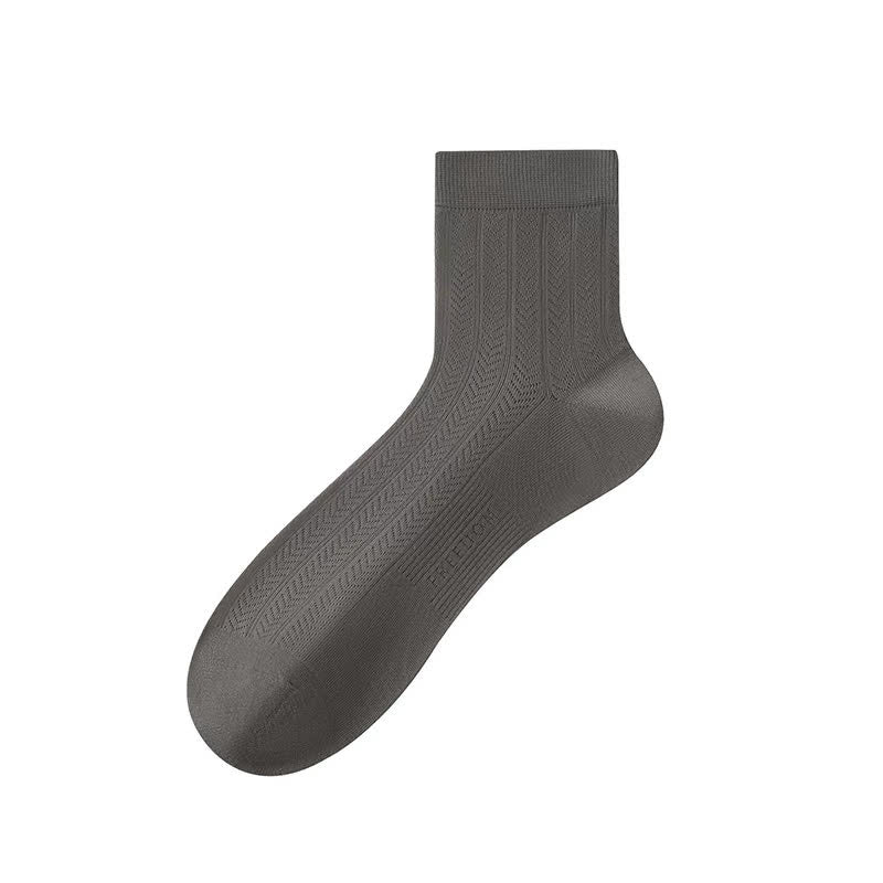 Sheer Herringbone Quarter Socks(4 Pairs) - Dark Grey - EU38-43(US5-9) - image 7