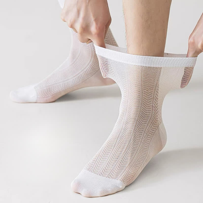 Sheer Herringbone Quarter Socks(4 Pairs) - image 3
