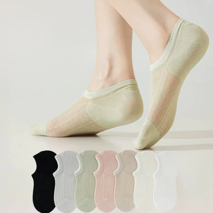 Air Mesh No Show Socks(7 Pairs) - Multicolor - EU35-42(US2-8.5) - image 0