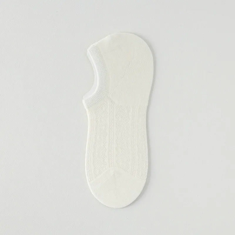 Air Mesh No Show Socks(7 Pairs) - Beige - EU35-42(US2-8.5) - image 8