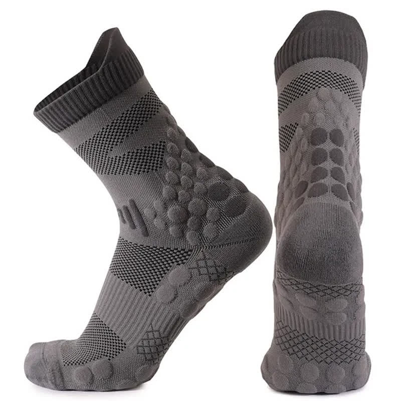 Mesh Grip Training Quarter Grip Socks(2 Pairs) - Grey - EU39-45(US7-13) - image 3