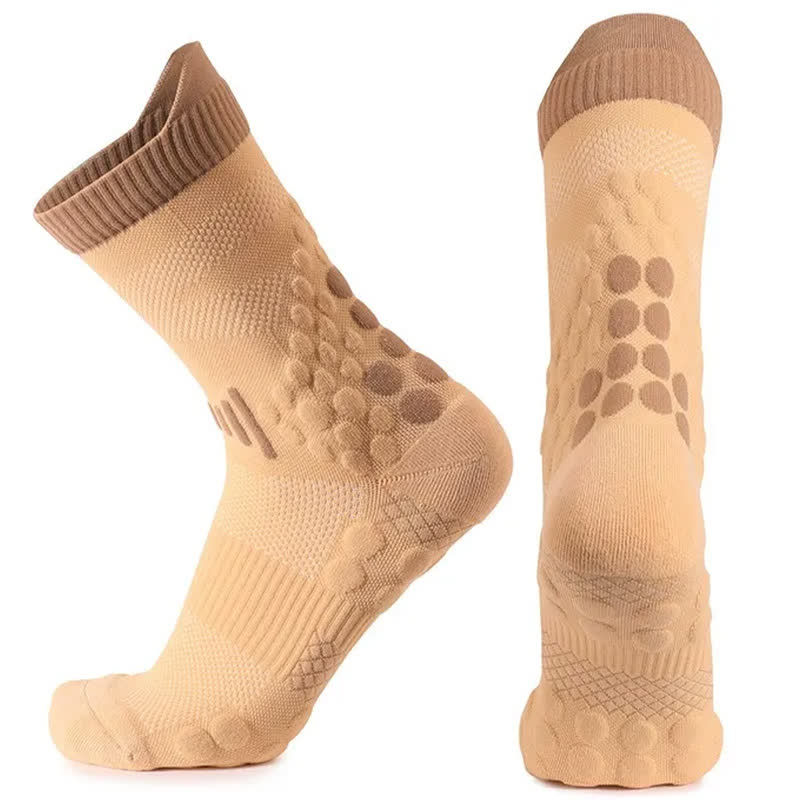 Mesh Grip Training Quarter Grip Socks(2 Pairs) - Brown - EU39-45(US7-13) - image 4