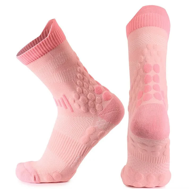 Mesh Grip Training Quarter Grip Socks(2 Pairs) - Pink - EU39-45(US7-13) - image 6