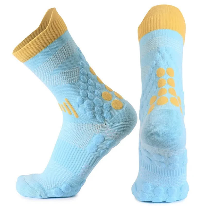 Mesh Grip Training Quarter Grip Socks(2 Pairs) - Blue - EU39-45(US7-13) - image 5