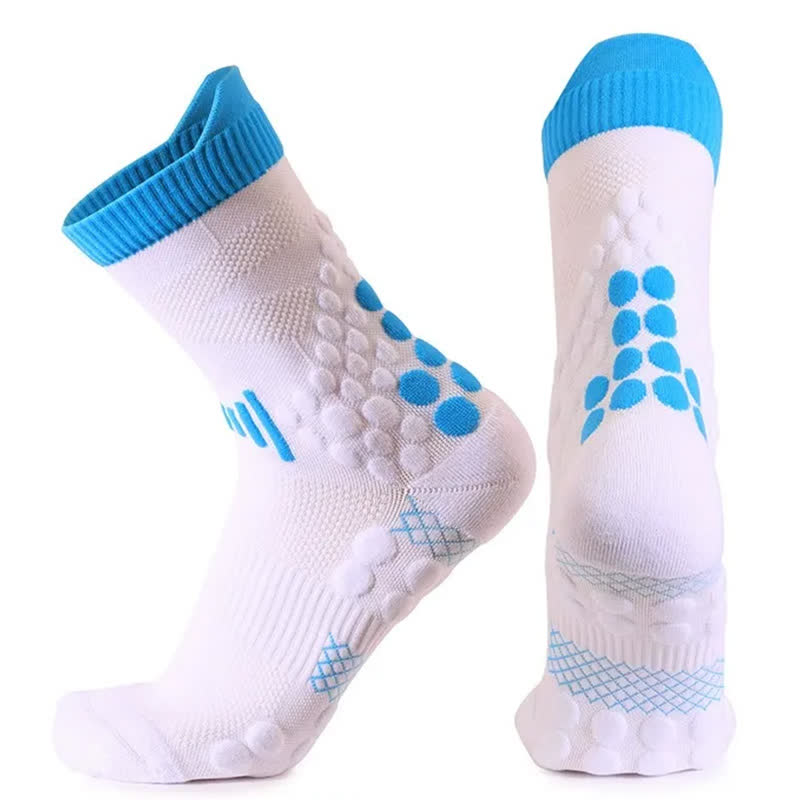 Mesh Grip Training Quarter Grip Socks(2 Pairs) - White - EU39-45(US7-13) - image 2