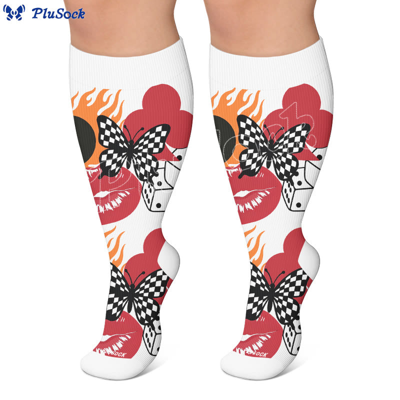 Plus Size Creative Butterfly Compression Socks - image 5
