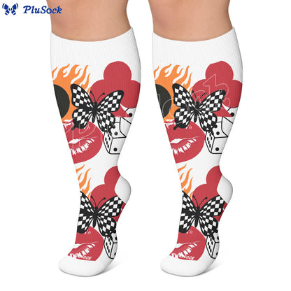Plus Size Creative Butterfly Compression Socks - image 5
