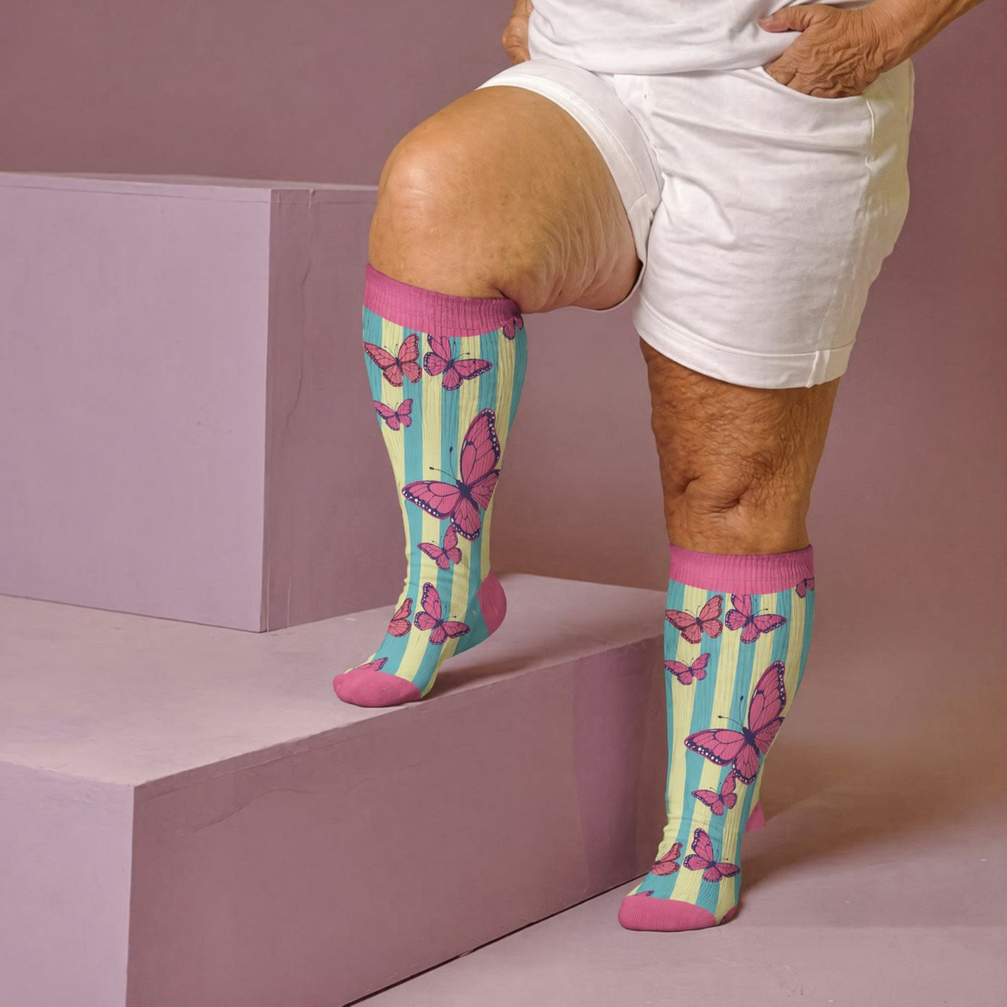 Plus Size Creative Butterfly Compression Socks - image 3