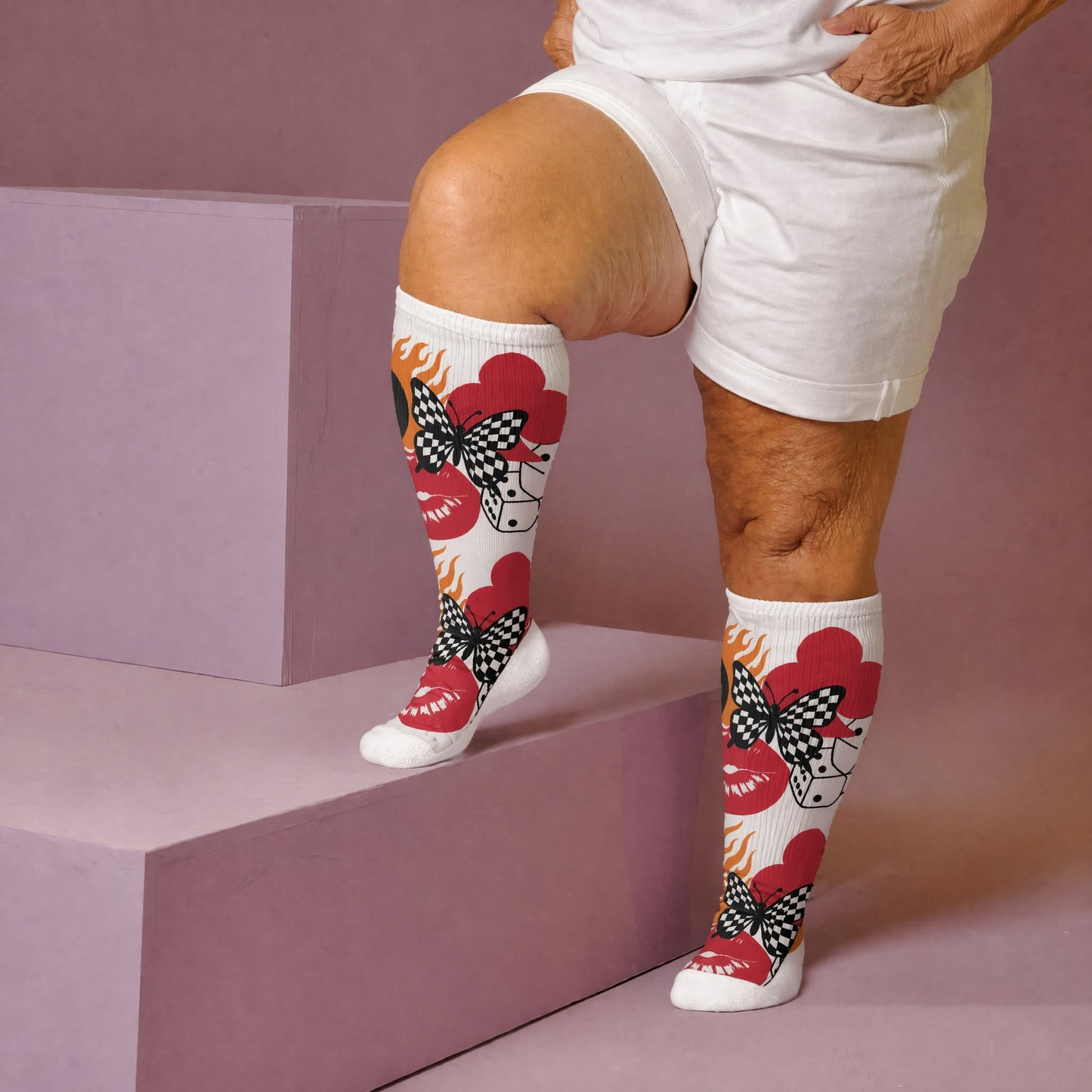 Plus Size Creative Butterfly Compression Socks - image 1