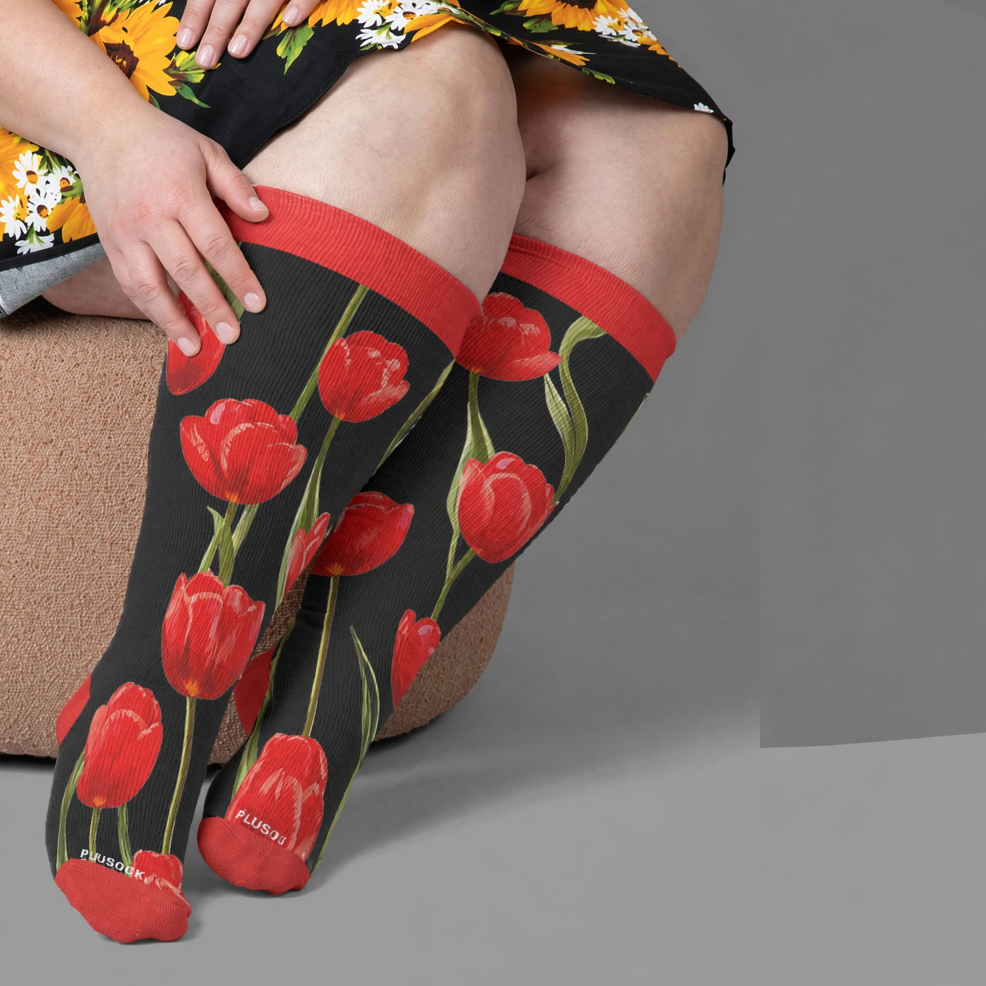 Plus Size Tulip Bloom Compression Socks - image 3