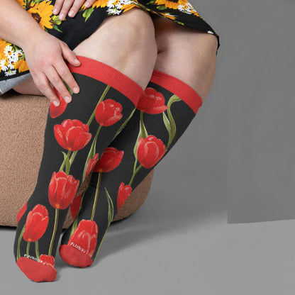 Plus Size Tulip Bloom Compression Socks - image 3