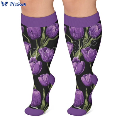 Plus Size Tulip Bloom Compression Socks - image 6