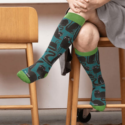 Plus Size Cartoon Black Cat Compression Socks - image 1