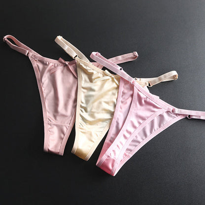 Silky Satin Bow Thong Panties(4 Packs) - image 16