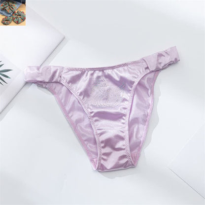 Satin Shine Low Rise Panties(3 Packs) - Light Purple - XL - image 14