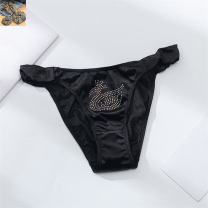 Satin Shine Low Rise Panties(3 Packs) - Black - XL - image 12