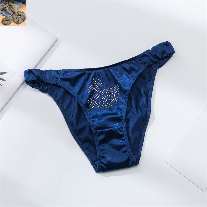 Satin Shine Low Rise Panties(3 Packs) - Royal Blue - XL - image 13