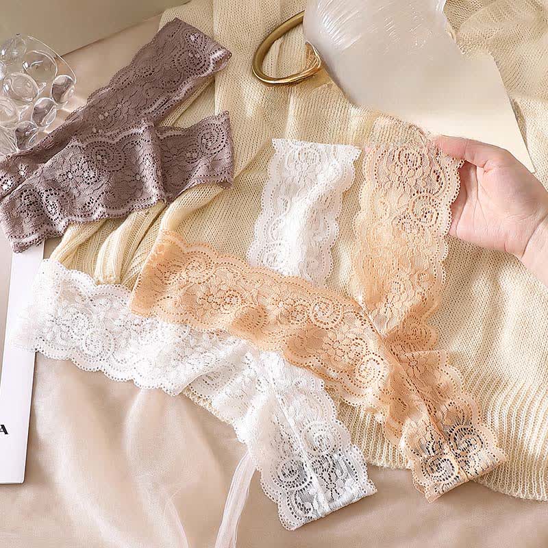 Romantic Floral Lace Thong Panties(3 Packs) - image 7
