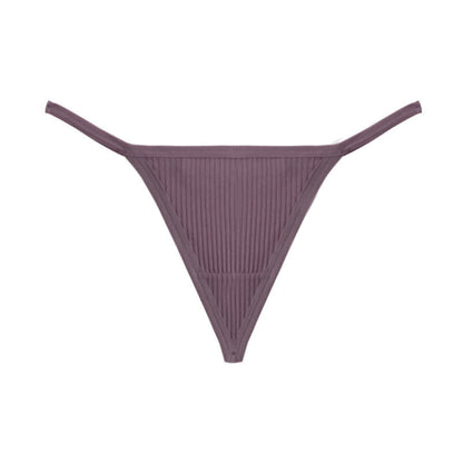 Ribbed Seamless Thong Panties(3 Packs) - Purple - XL - image 11