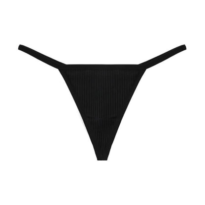 Ribbed Seamless Thong Panties(3 Packs) - Black - XL - image 12